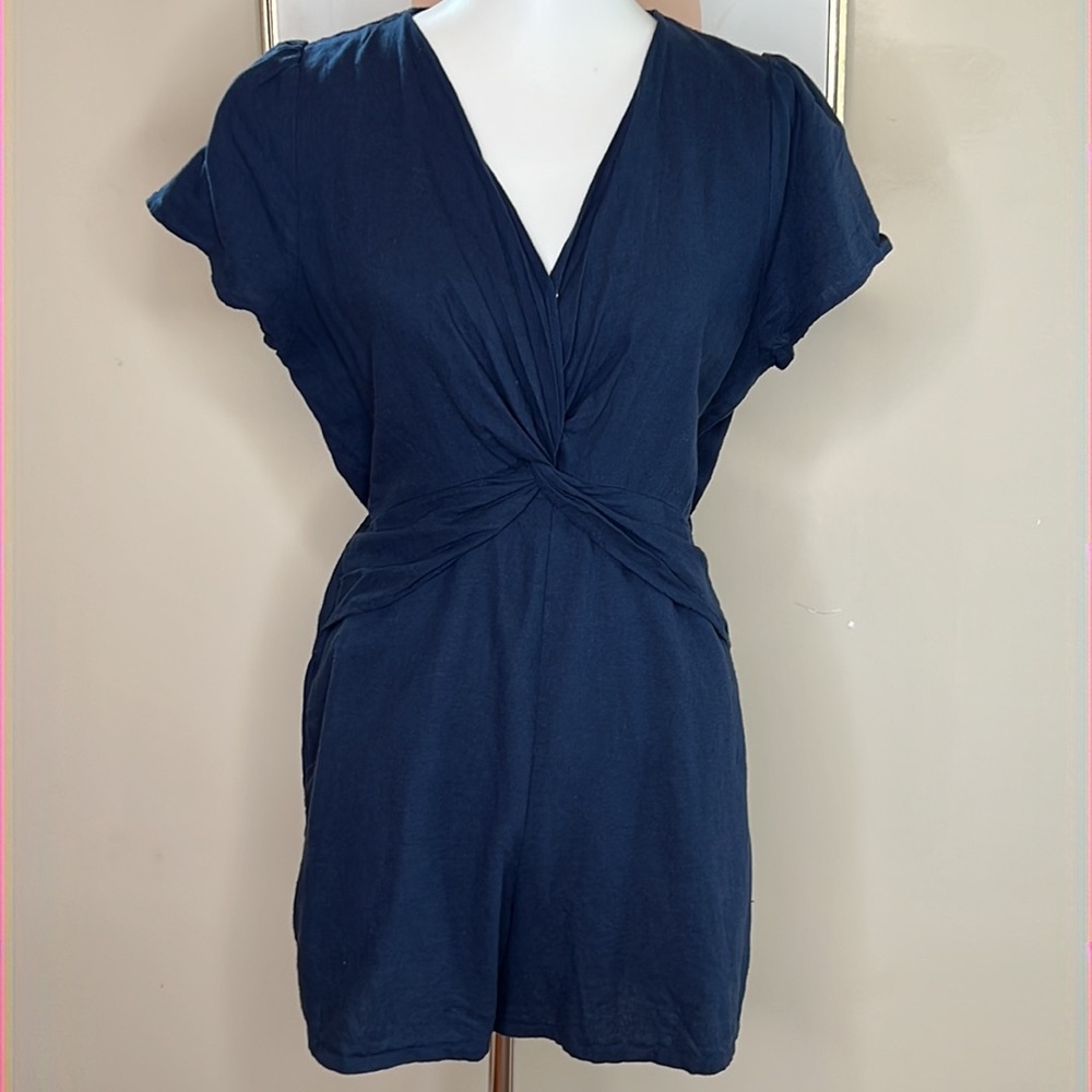 Anthropologie Amadi “Epona” linen shorts romper